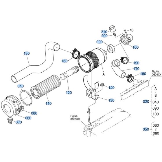 Air Cleaner Assembly for Kubota F3680 Front-Mount Mower
