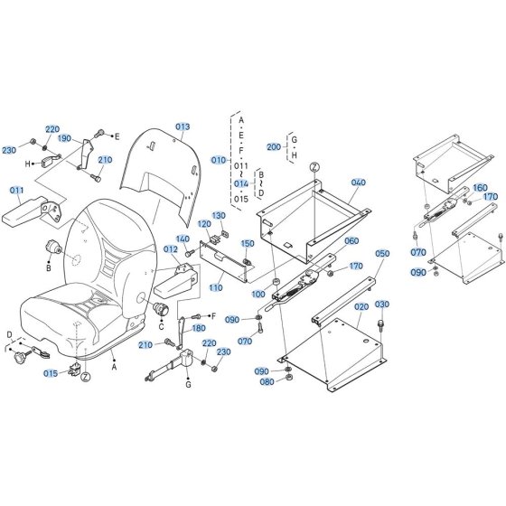 Seat Assembly for Kubota F3680 Front-Mount Mower