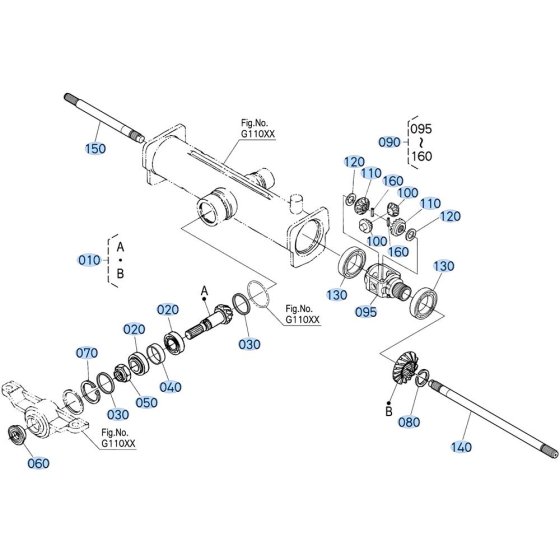 Rear Differential Assembly for Kubota F3680 Front-Mount Mower