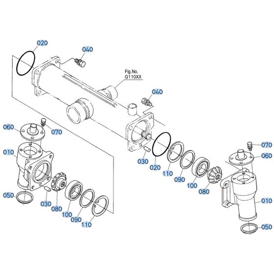 Bevel Gear Case Assembly for Kubota F3680 Front-Mount Mower