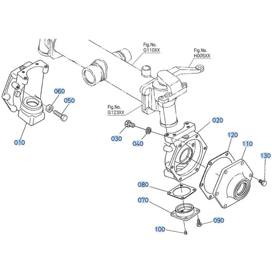 Rear Axle Case Assembly for Kubota F3680 Front-Mount Mower