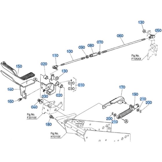 Speed Control Pedal Assembly for Kubota F3680 Front-Mount Mower