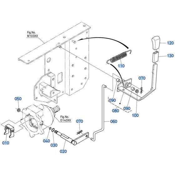 Clutch Lock Lever Assembly for Kubota F3680 Front-Mount Mower