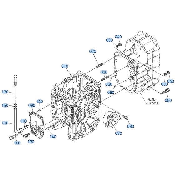 Differential Gear Case Assembly for Kubota F3680 Front-Mount Mower