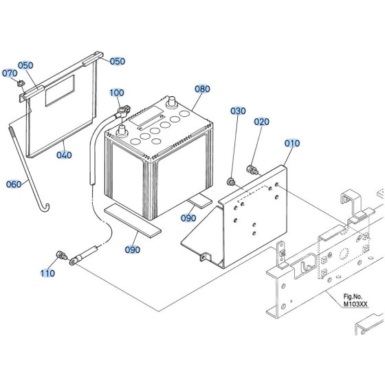 Battery Assembly for Kubota F3680 Front-Mount Mower