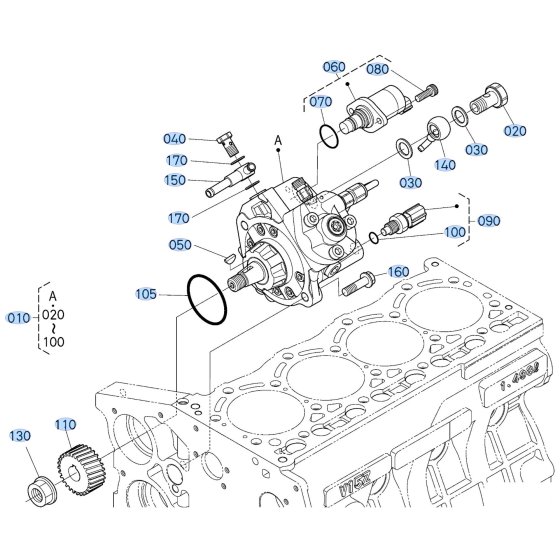 Supply Pump Assembly for Kubota F3710 Front-Mount Mower