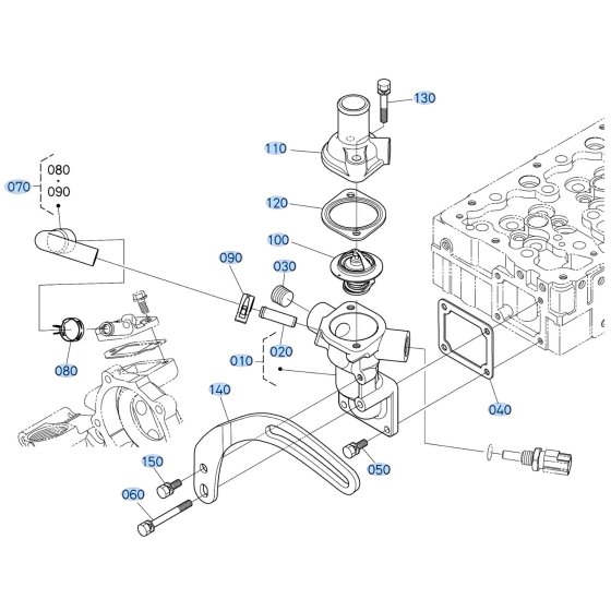 Water Flange Assembly for Kubota F3710 Front-Mount Mower