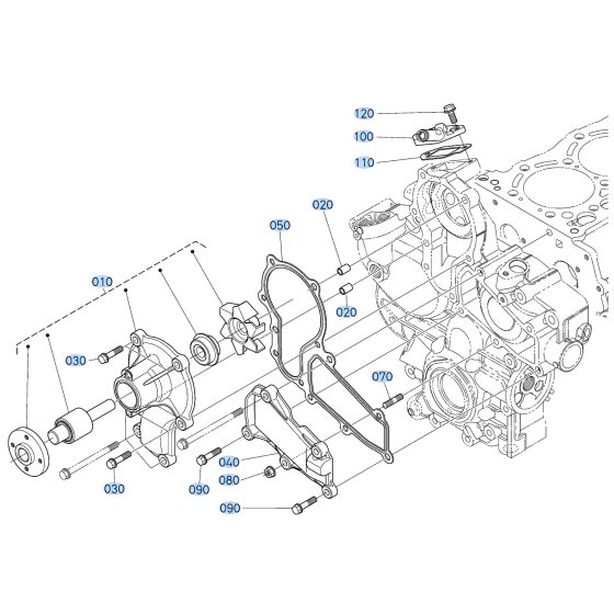 Water Pump Assembly for Kubota F3710 Front-Mount Mower