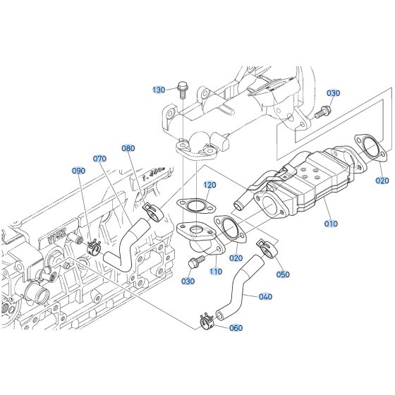 EGR Cooler Assembly for Kubota F3710 Front-Mount Mower