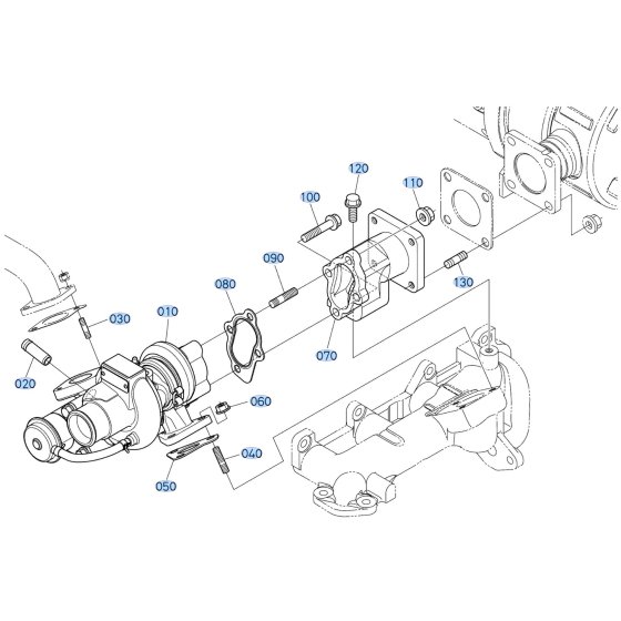Turbocharger Assembly for Kubota F3710 Front-Mount Mower