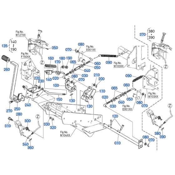 Brake Pedal Assembly for Kubota F3710 Front-Mount Mower