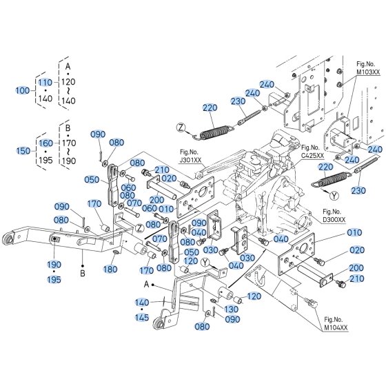 Mower Linkage Assembly for Kubota F3710 Front-Mount Mower