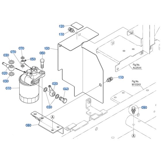 Fuel Filter Assembly for Kubota F3710 Front-Mount Mower
