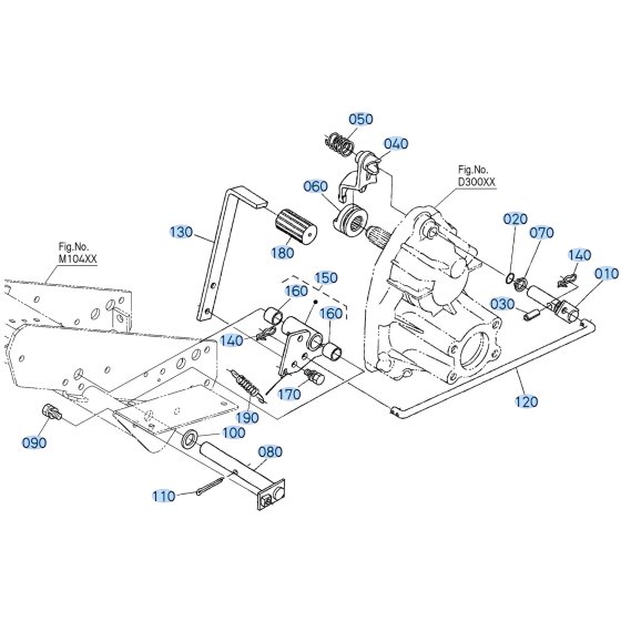 Differential Lock Pedal Assembly for Kubota F3710 Front-Mount Mower