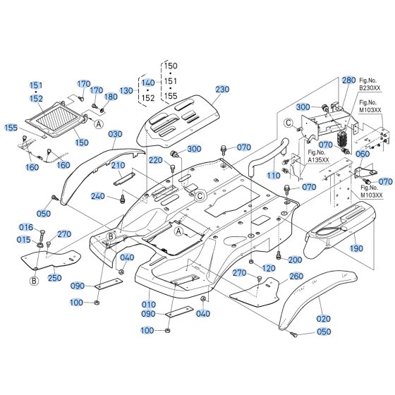 Fender Assembly for Kubota F3710 Front-Mount Mower