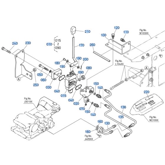 Control Lever Assembly for Kubota F3710 Front-Mount Mower