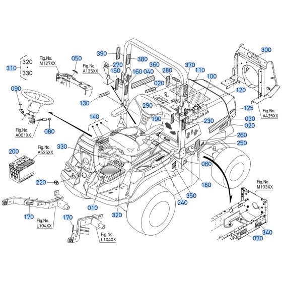 Decals for Kubota F3710 Front-Mount Mower
