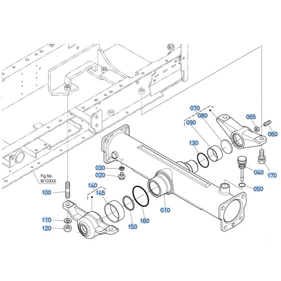 Rear Differential Case Assembly for Kubota F3710 Front-Mount Mower
