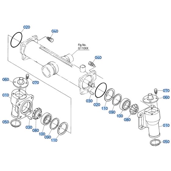 Bevel Gear Case Assembly for Kubota F3710 Front-Mount Mower