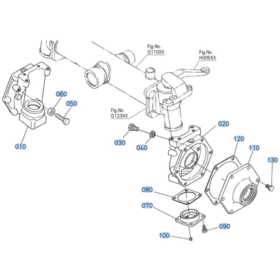 Rear Axle Case Assembly for Kubota F3710 Front-Mount Mower