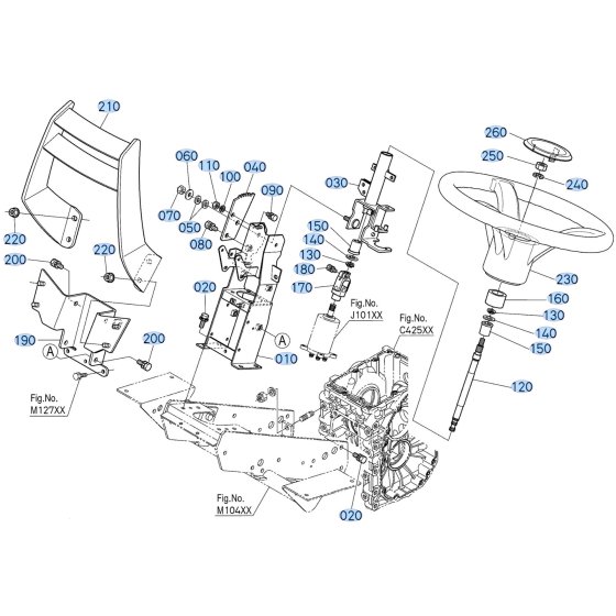 Steering Assembly for Kubota F3710 Front-Mount Mower