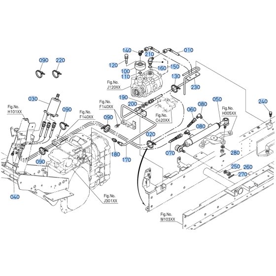 Steering System Assembly for Kubota F3710 Front-Mount Mower