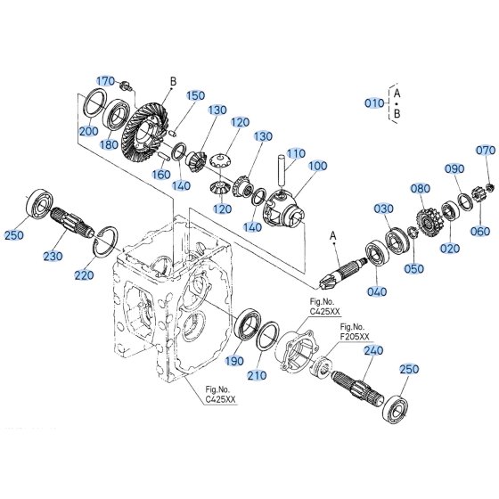 Front Differential Assembly for Kubota F3710 Front-Mount Mower