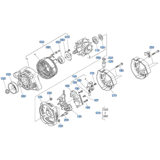 Alternator Assembly for Kubota F3710 Front-Mount Mower