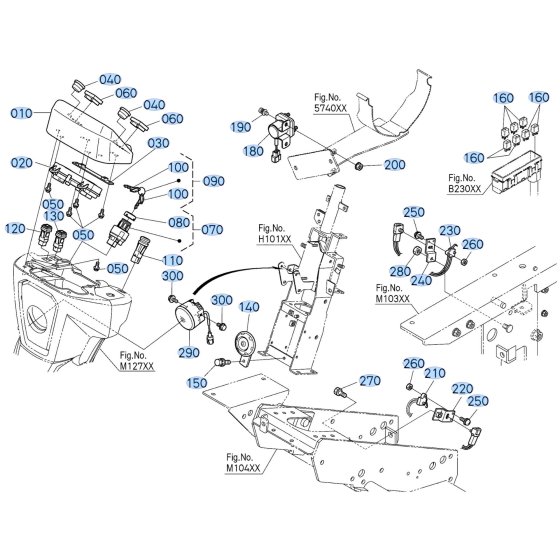 Instrument Panel Assembly for Kubota F3710 Front-Mount Mower