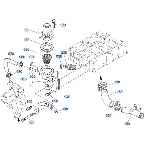 Water Flange Assembly for Kubota F3990 Front-Mount Mower