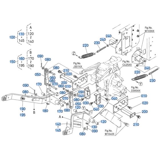 Mower Link Assembly for Kubota F3990 Front-Mount Mower