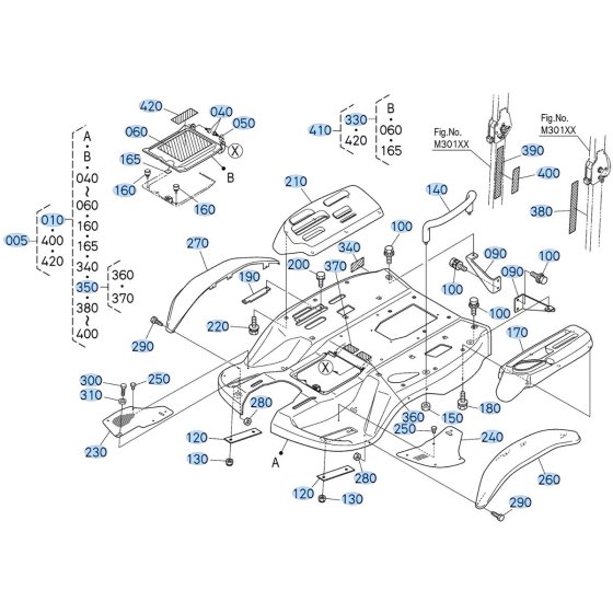 Fender Assembly for Kubota F3990 Front-Mount Mower