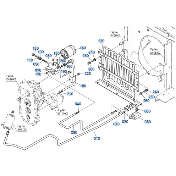 Oil Cooler Assembly for Kubota F3990 Front-Mount Mower