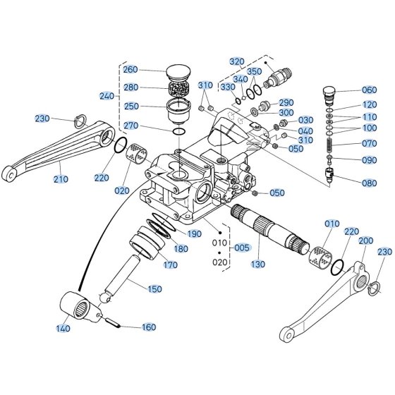 Hydraulic Cylinder Assembly for Kubota F3990 Front-Mount Mower