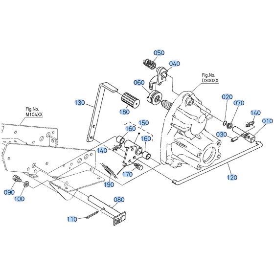 Differential Lock Pedal Assembly for Kubota F3990 Front-Mount Mower
