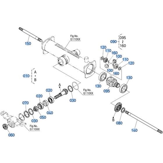 Rear Differential Assembly for Kubota F3990 Front-Mount Mower