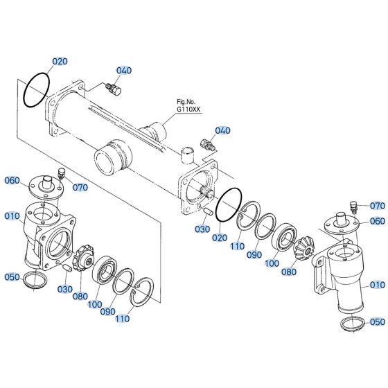 Bevel Gear Case Assembly for Kubota F3990 Front-Mount Mower
