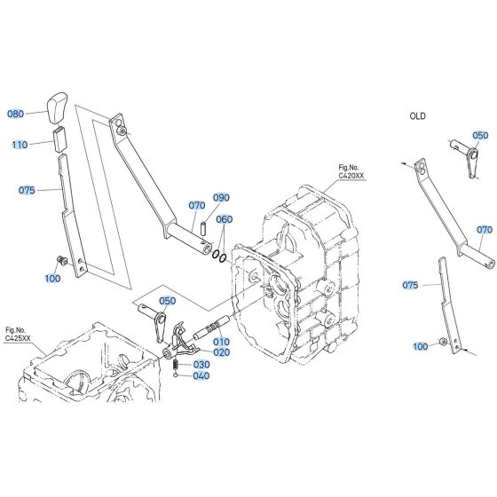 Range Shift Lever Assembly for Kubota F3990 Front-Mount Mower