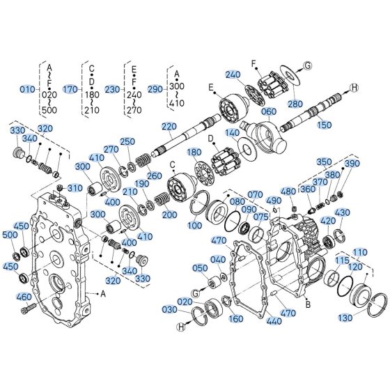 Hydrostatic Transmission Assembly for Kubota F3990 Front-Mount Mower