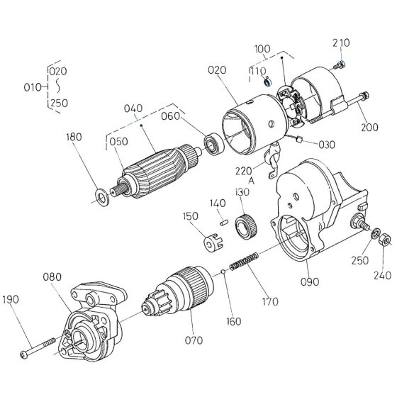 Starter Assembly for Kubota GF1800 Front-Mount Mower