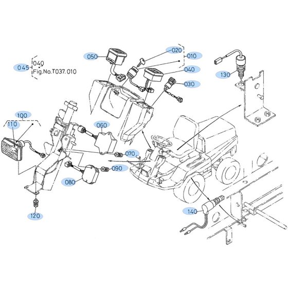 Instrument Panel Assembly for Kubota GF1800 Front-Mount Mower