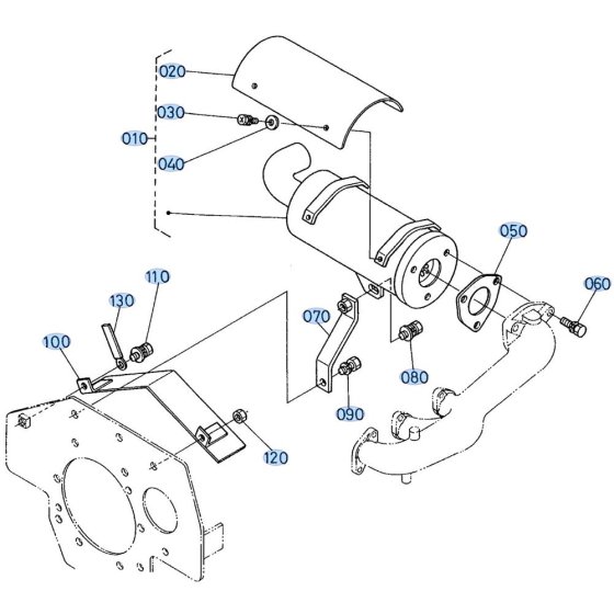 Muffler Assembly for Kubota GF1800 Front-Mount Mower