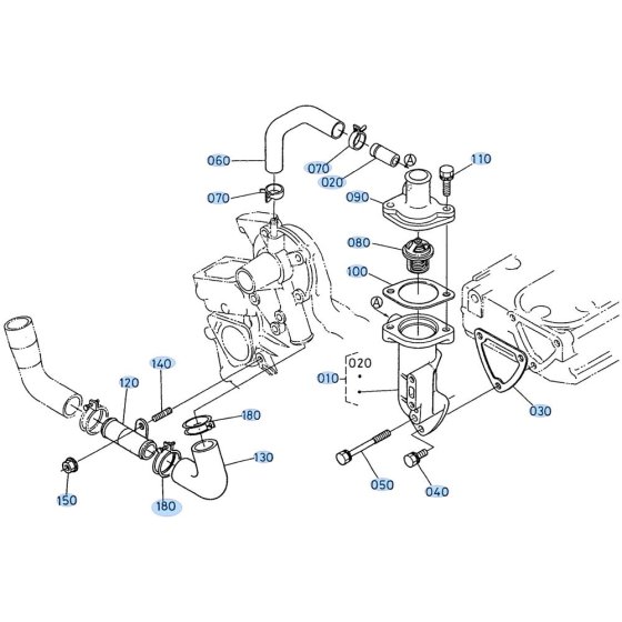 Water Flange Assembly for Kubota GF1800 Front-Mount Mower