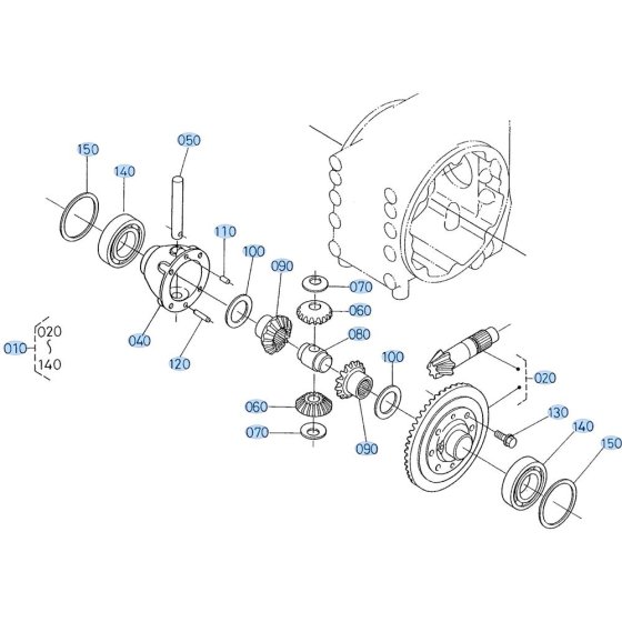 Front Differential Assembly for Kubota GF1800 Front-Mount Mower