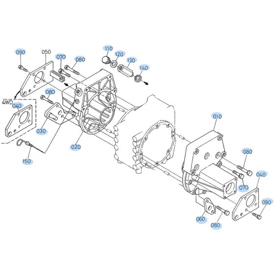 Front Axle Case Assembly for Kubota GF1800 Front-Mount Mower