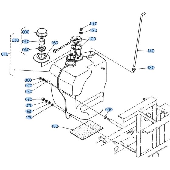 Fuel Tank Assembly for Kubota GF1800 Front-Mount Mower