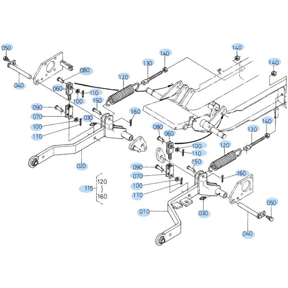 Lift Link Assembly for Kubota GF1800 Front-Mount Mower