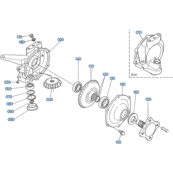 Rear Axle Assembly for Kubota GF1800 Front-Mount Mower