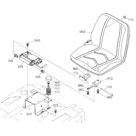 Seat Assembly for Kubota GF1800 Front-Mount Mower