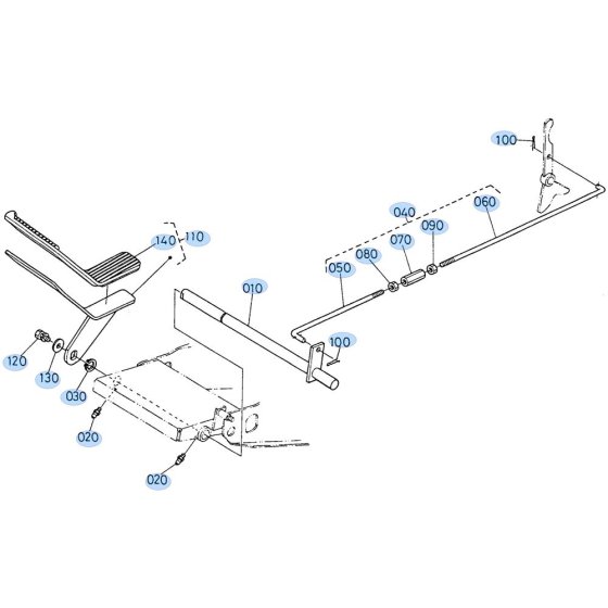 Speed Change Pedal Assembly for Kubota GF1800 Front-Mount Mower